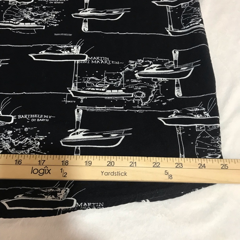 Island Blue Button Up Hawaiian Shirt Mens Sz XL Black Cruise Print Short Sleeves - Picture 11 of 13